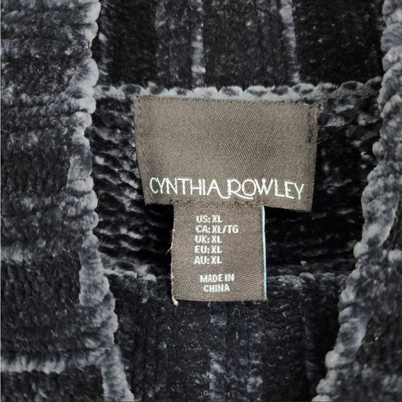 Cynthia Rowley XL Dark Teal Blue Green Cozy Oversized Dolman Sleeve Knit Sweater - Picture 2 of 2